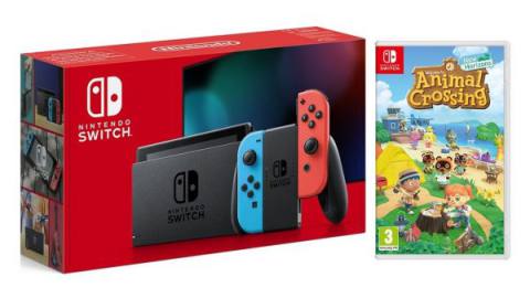 A Nintendo Switch with Animal Crossing New Horizons bundle