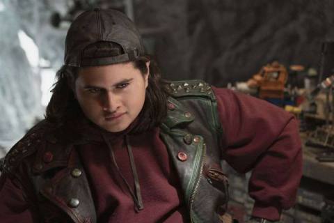 Julian Dennison in Christmas Chronicles 2 does his best evil-elf impression in a leather vest and backward baseball hat