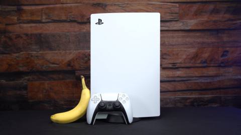 PS5, with banana for scale