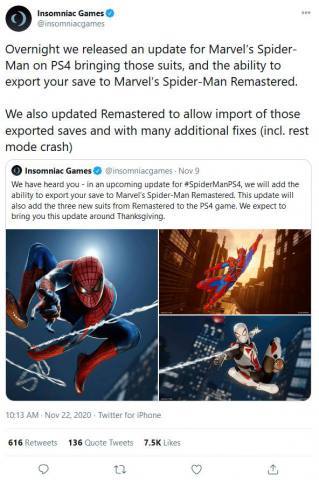 Spider-Man Remastered PS4-PS5 Save Transfer Is Now Available