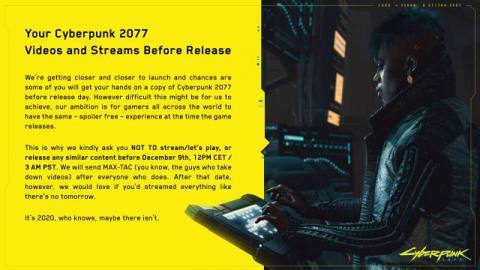 Cyberpunk 2077 streams and Let’s Plays will be taken down ahead of release