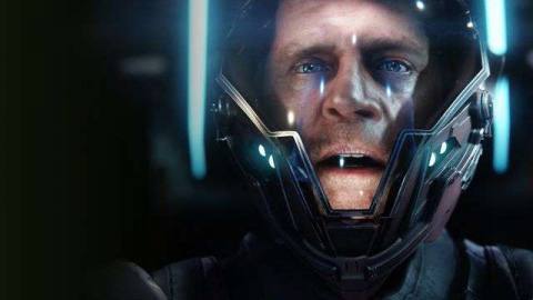 A close up shot of an astronaut from Star Citizen Squadron 42