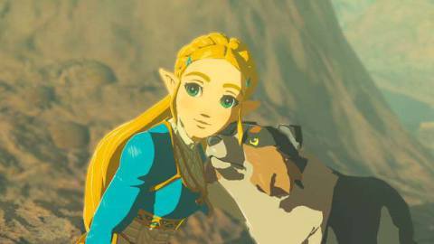 Zelda with a dog in Breath of the Wild’s second DLC