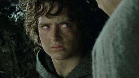 Frodo looks at Sam suspiciously in The Return of the King