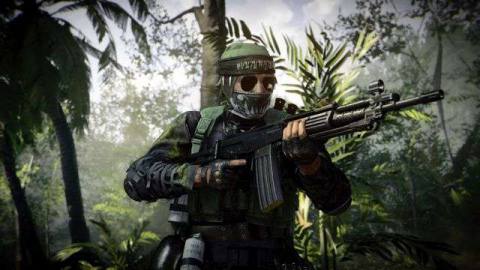 A Call of Duty: Black Ops Cold War players runs through the jungle as part of the new season 2 update
