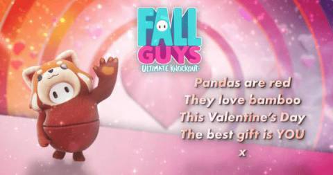 Fall Guys Valentines Red Panda