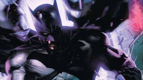 Batman, cape billowing, in Batman #106, DC Comics (2021).
