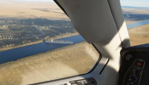 The Suez Canal Cargo Ship Is Also Stuck In Microsoft Flight Simulator With This Mod