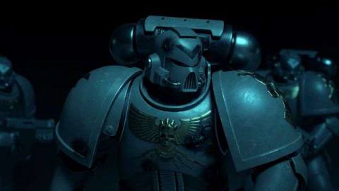 A trio of Space Marines from the Astartes animated short