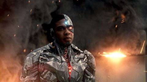 Cyborg standing in fire in Zack Snyder’s Justice League