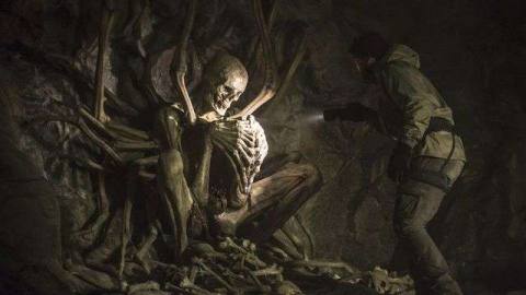 Greg (Evan Jonigkeit) discovers a giant transmogrified skeleton in The Empty Man