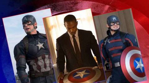 Image featuring three different actors playing Captain America