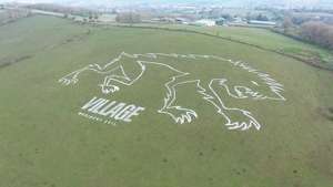 Capcom made a huge chalk lycan on a hill in Somerset to promote Resident Evil Village