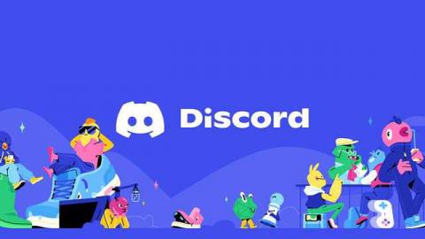 Discord’s rebrand key art, which shows colorful characters hanging out together on a blue background