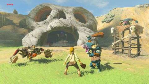 A Bokoblin attacks Link in a screenshot from The Legend of Zelda: Breath of the Wild