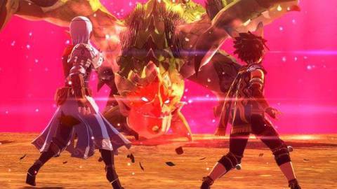 Players face down a Rathalos in Monster Hunter Stories 2