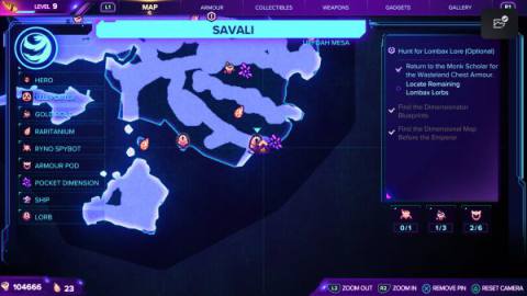 Ratchet & Clank Rift Apart Savali lorb 8 map location