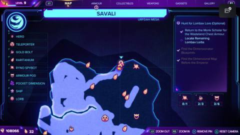 Ratchet & Clank Rift Apart Savali lorb 10 map location