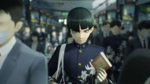 The protagonist of Shin Megami Tensei 5 walks through a train station