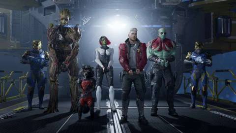 group shot of the Guardians of the Galaxy video game