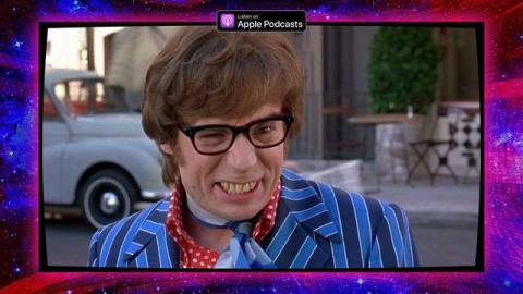Graphic featuring Mike Myers Austin Powers character and a photo of Maggie Mae Fish