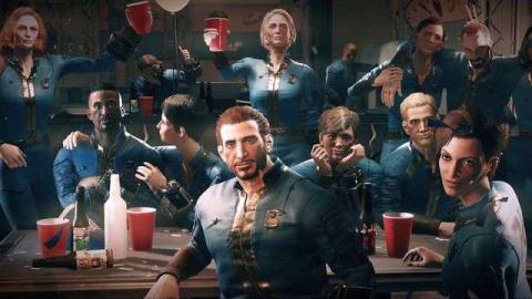 Fallout 76 - party in Vault 76