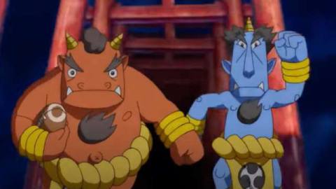 the formidable oni are your opponents in Doodle Champion Island’s rugby minigame