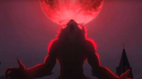 A werewolf from Netlfix’s The Witcher: Nightmare of the Wolf animated movie 