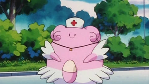 Blissey, an assistant Pokémon&nbsp;for Nurse Joy at the Pokémon&nbsp;Center, walks down the street