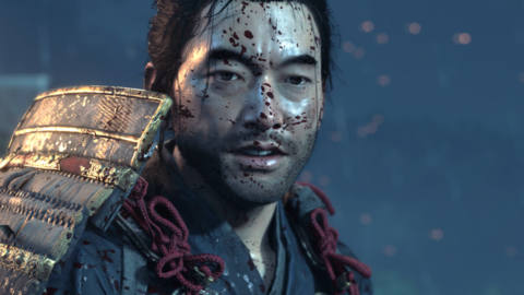 A bloodied Jin in Ghost of Tsushima