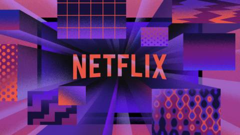 Bright colorful illustration of Netflix logo