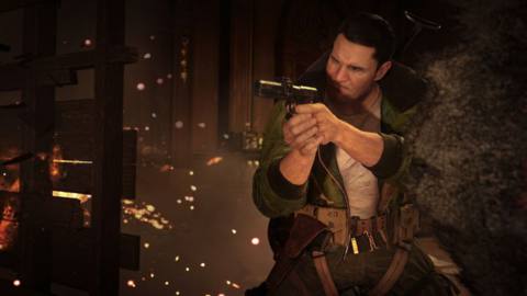 Operator Wade fires a pistol in Call of Duty: Vanguard multiplayer