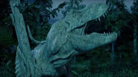 A still frame from the teaser trailer for Funko Games’ Jurassic Park legacy title.