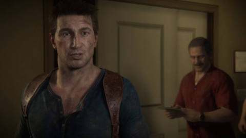 a surprised Nathan Drake in Uncharted 4: A Thief’s End on PS5