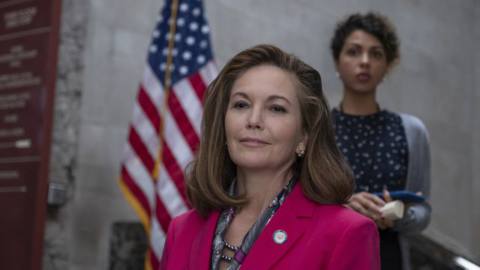 Diane Lane as the new president of the United States in Y: The Last Man, in a character who often feels like Nancy Pelosi