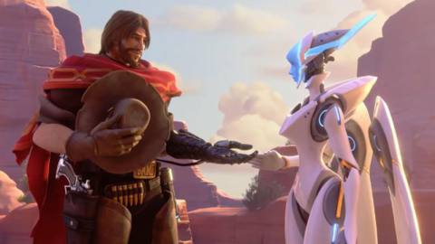 Overwatch - McCree lends Echo a hand in the Reunion cinematic