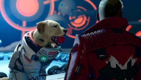 Watch Cosmo the space dog fetch and chase his tail in this Guardians of the Galaxy cutscene