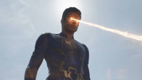 Ikaris (Richard Madden) shooting eye lasers in Eternals