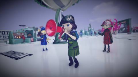 A child uses a megaphone in The Tomorrow Children