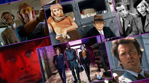 Graphic grid featuring stills from various movies and the show Cowboy Beebop