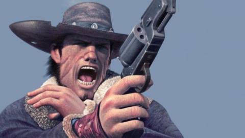 Box art detail from 2004’s Red Dead Revolver, the progenitor of Rockstar’s Red Dead franchise