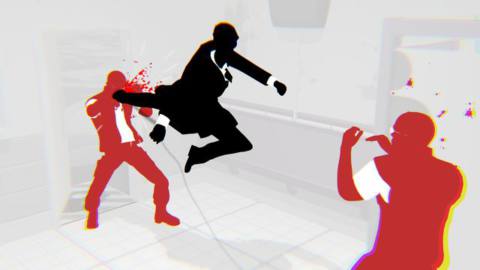 Fights In Tight Spaces - The Agent fights off a series of orange goons in a stark white bar