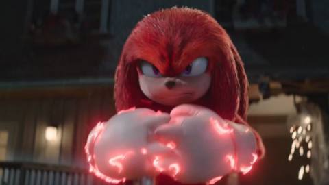 knuckles pounds his super fists in Sonic the Hedgehog 2