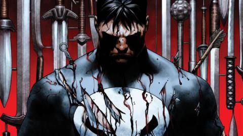 Frank Castle/The Punisher on the cover of Punisher #1 (2022). 