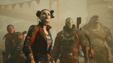 Captain Boomerang, Harley Quinn, Deadshot and King Shark in SUICIDE SQUAD: KILL THE JUSTICE LEAGUE.