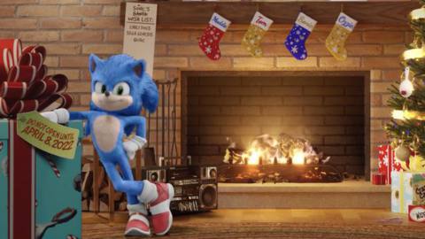Sonic at the fire for CHristmas