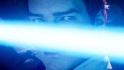 Cal Kestis ignites his lightsaber in a screenshot from Star Wars Jedi: Fallen Order