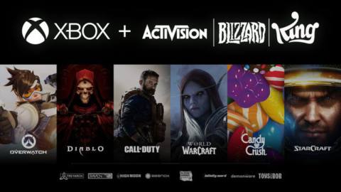 A graphic of game properties and studios from the Activision Blizzard sale to Microsoft