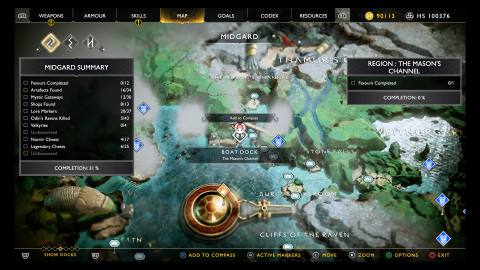 God of War treasure map locations