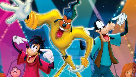 Cover art for A Goofy Movie Board Game includes Powerline, Max, and Goofy.